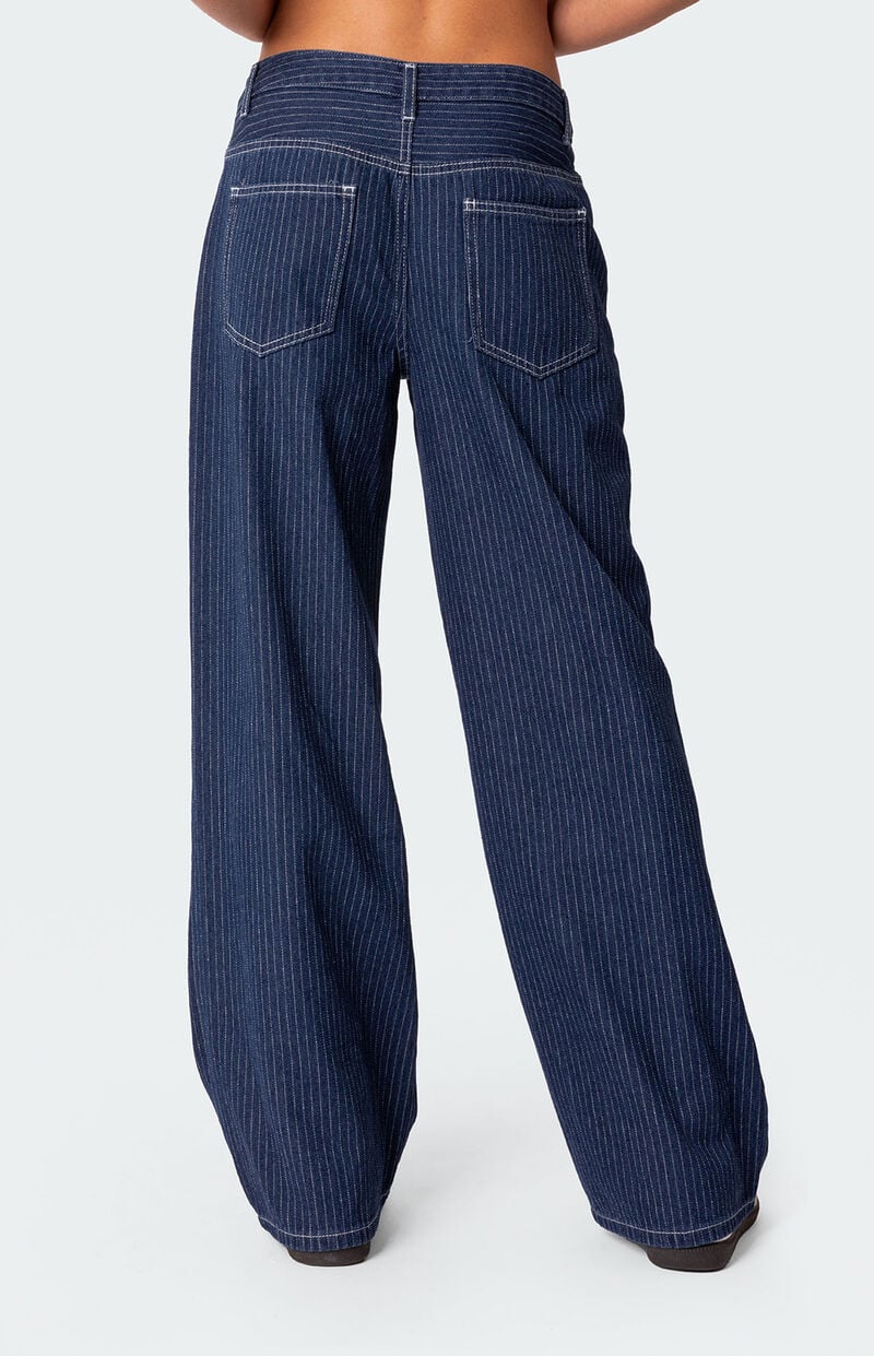 Striped Low Rise Jeans