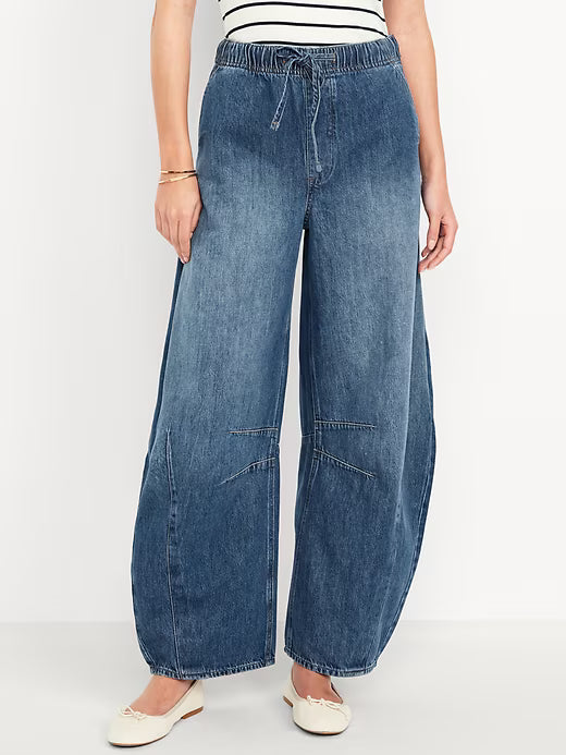 High Waist Barrel Jeans