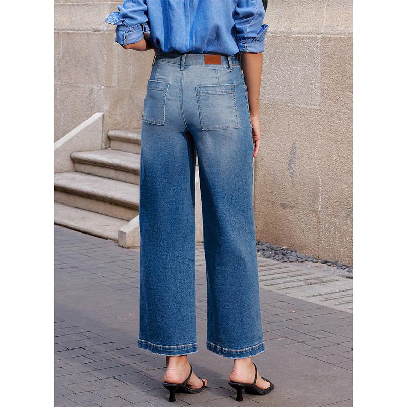 Cropped Wide Leg Jeans