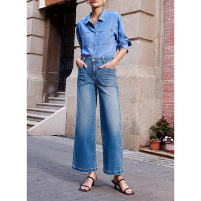 Cropped Wide Leg Jeans