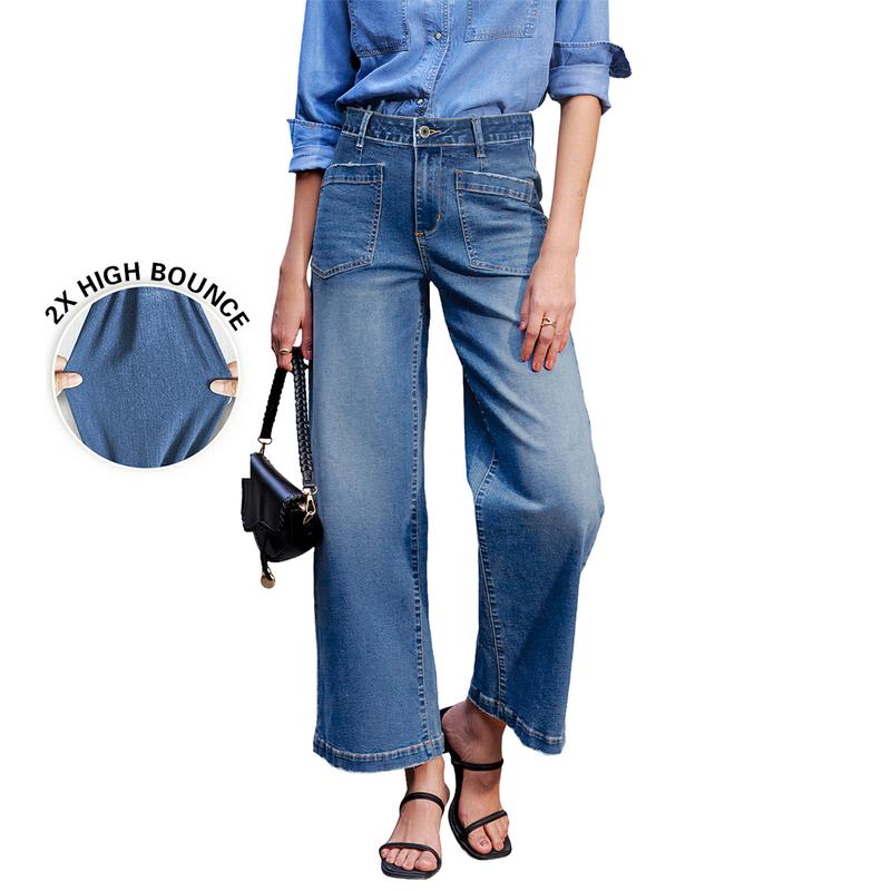 Cropped Wide Leg Jeans