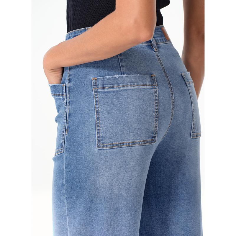 Cropped Wide Leg Jeans