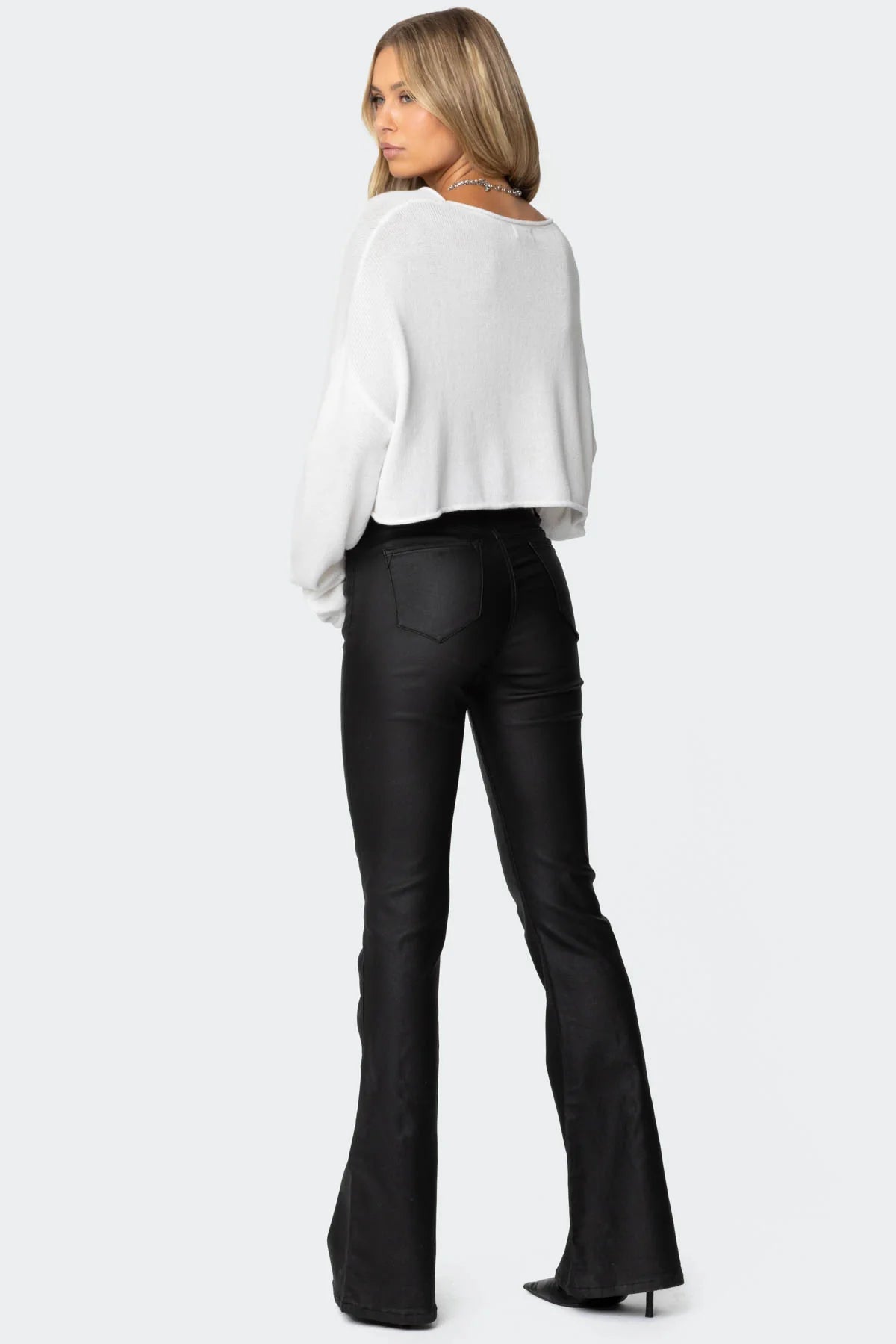 Mila Leather Flare Jeans