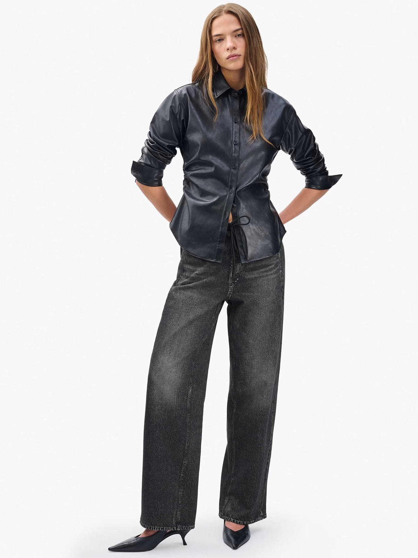 Drawstring Wide-Leg Pants