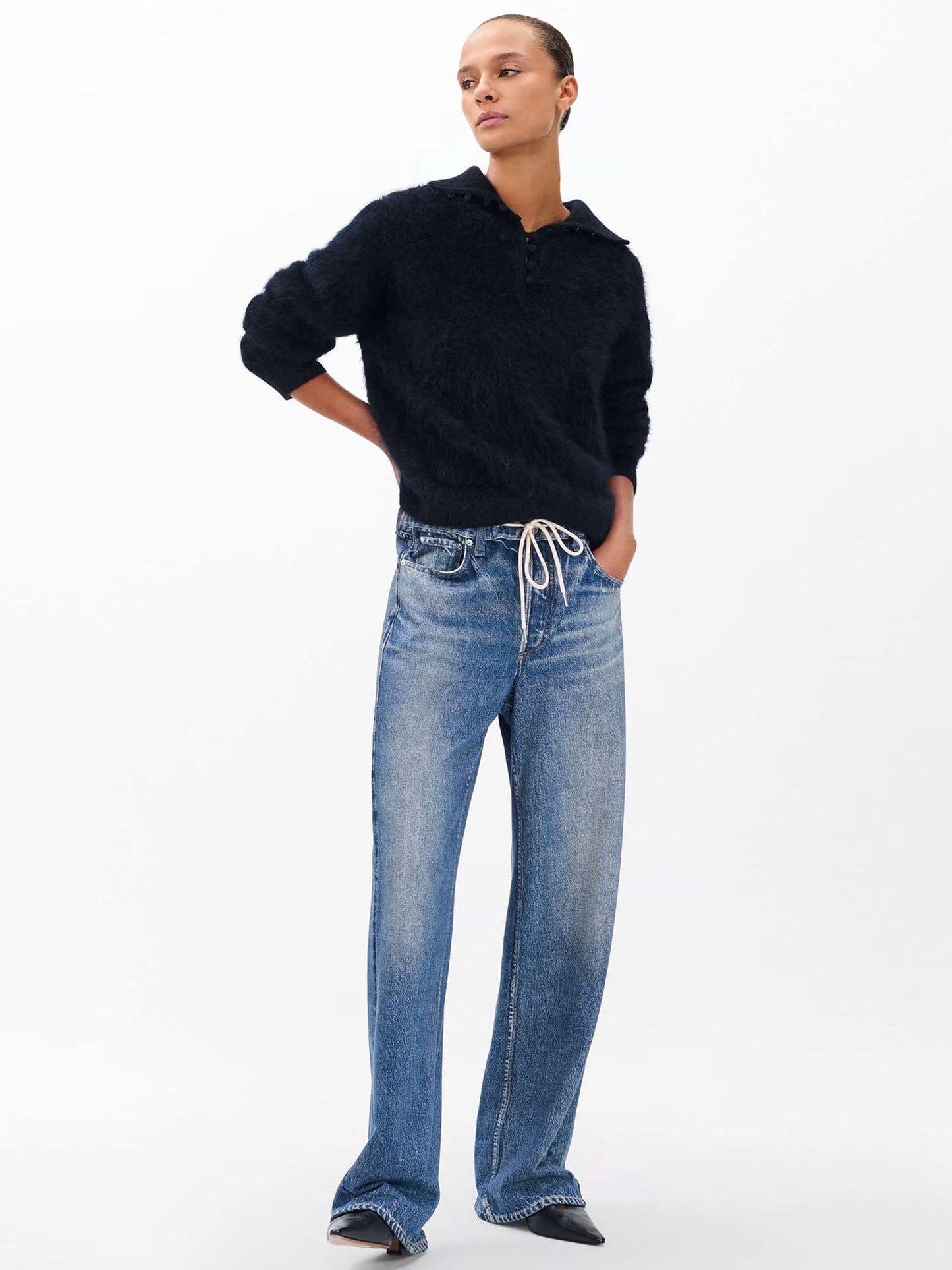 Drawstring Wide-Leg Pants