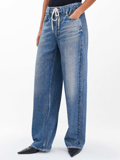 Drawstring Wide-Leg Pants
