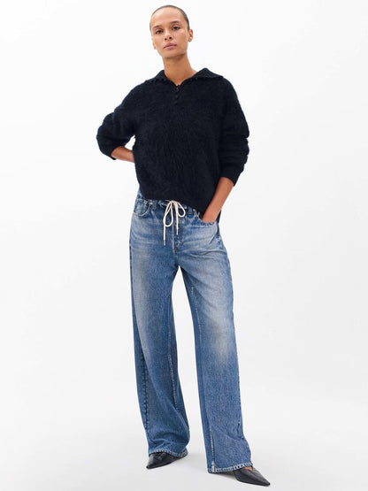 Drawstring Wide-Leg Pants