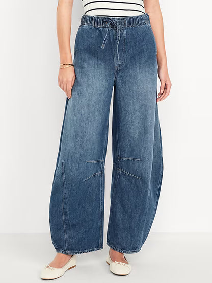 High Waist Barrel Jeans