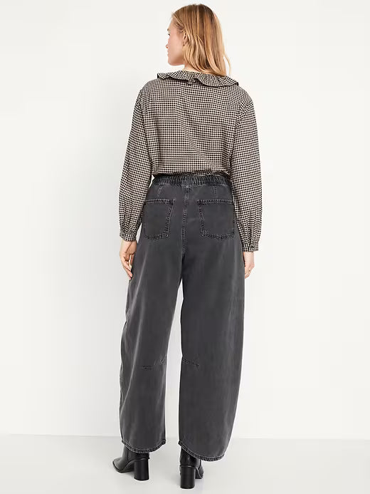 High Waist Barrel Jeans