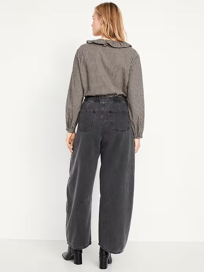 High Waist Barrel Jeans