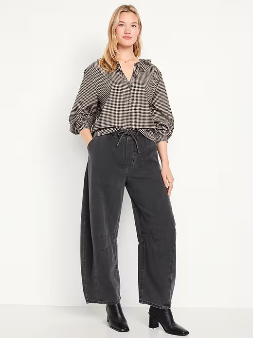 High Waist Barrel Jeans