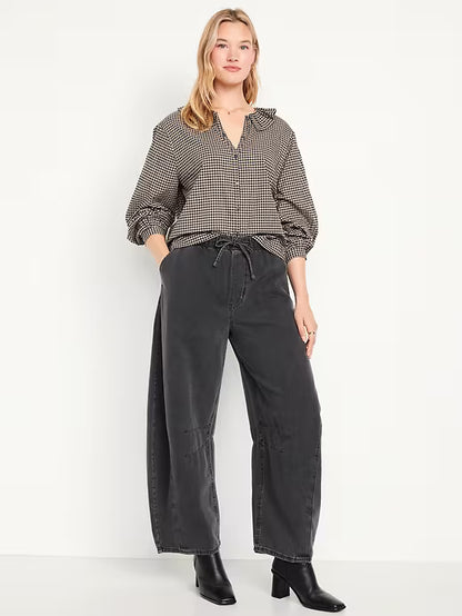 High Waist Barrel Jeans