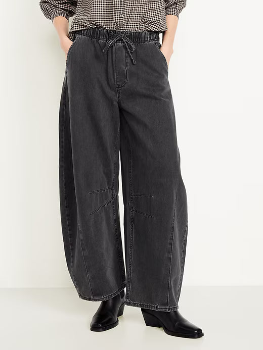 High Waist Barrel Jeans