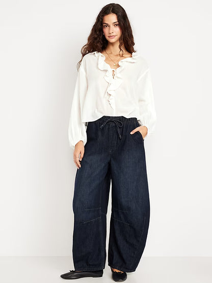 High Waist Barrel Jeans