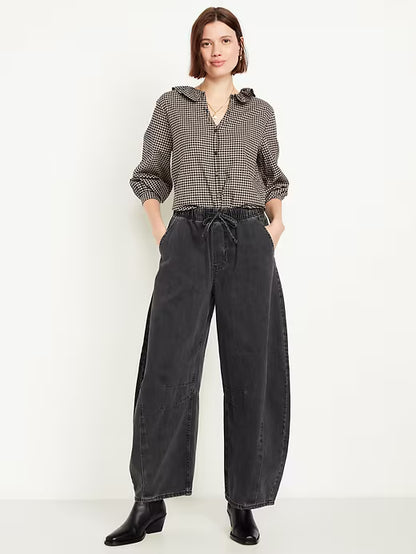 High Waist Barrel Jeans