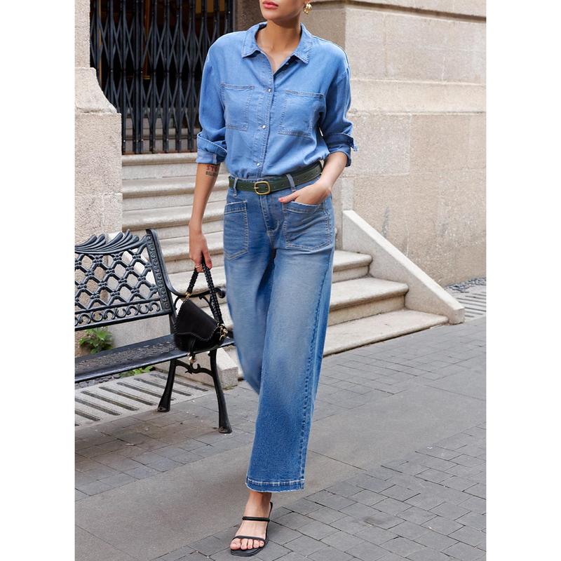 Cropped Wide Leg Jeans